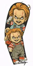 chucky vs chucky Gemini tattoo design idea