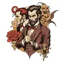 Jekyll and Hyde split tattoo design idea