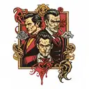 Jekyll and Hyde split tattoo design idea