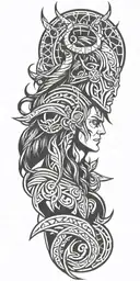 Norse Loki Gemini tattoo design idea