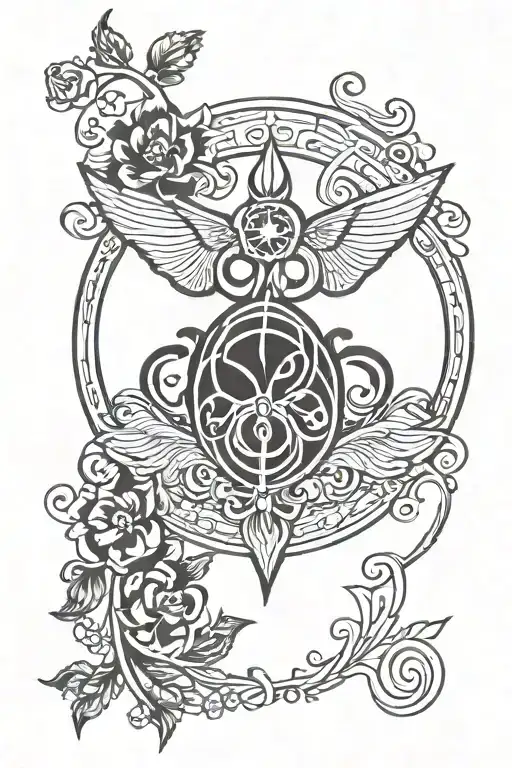gratitude symbol incorporated tattoo design idea