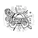 cute little objects with sentence "happiness is only real when shared" tattoo design idea