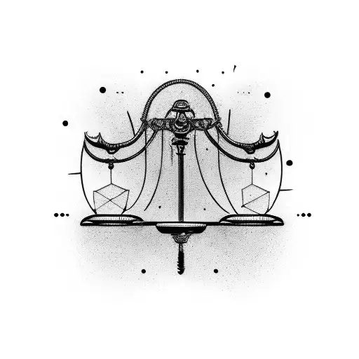 A balance scale with one side holding a semi colon tattoo design idea
