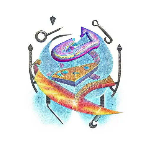 Scales of justice with a semi colon incorporated tattoo design idea