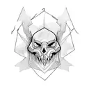 Sheet ghost with blood red knife tattoo design idea