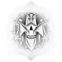 Sheet ghost with blood red knife tattoo design idea