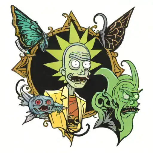 rick and morty tattoo design idea