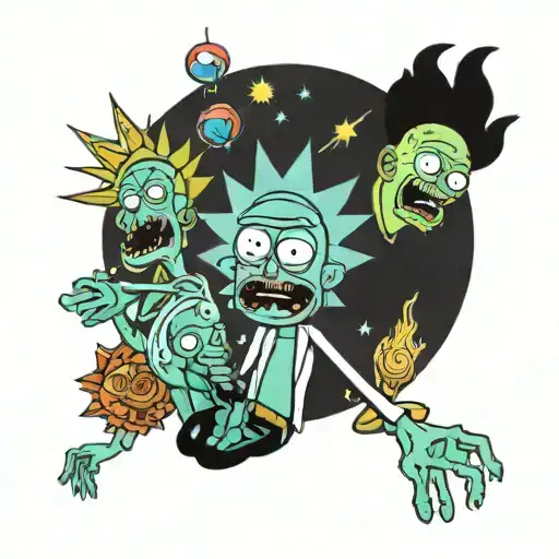 rick and morty tattoo design idea