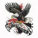 eagle flying tattoo design idea