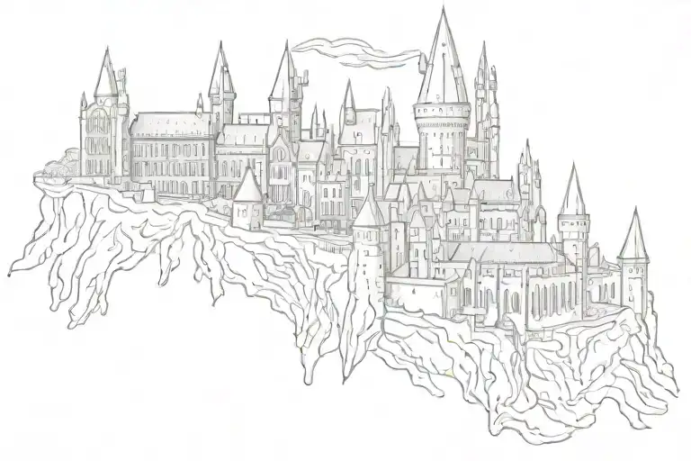 Chiropractor harry potter Quitage Hogwarts harry potter castle tattoo design idea