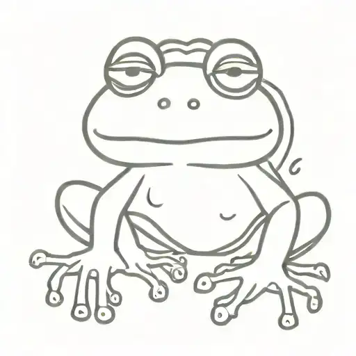 simple cartoon frog smoking tattoo design idea