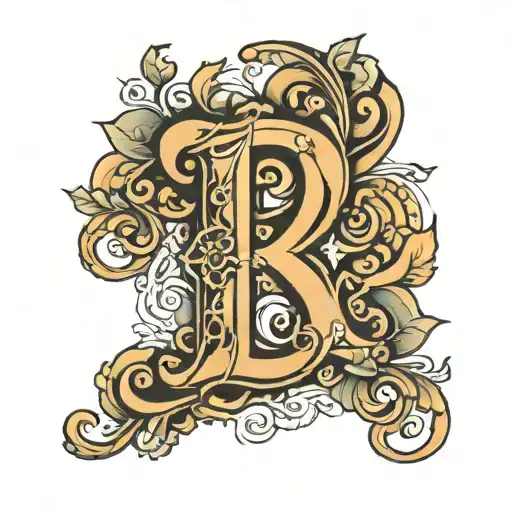 letter j with hidden letter  r tattoo design idea