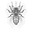 a scorpion-tailed cicada tattoo design idea