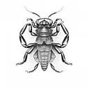 a scorpion-tailed cicada tattoo design idea