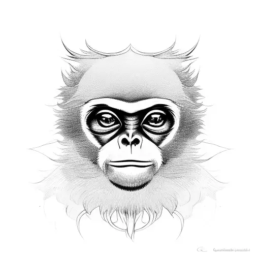 gibbon tattoo design idea
