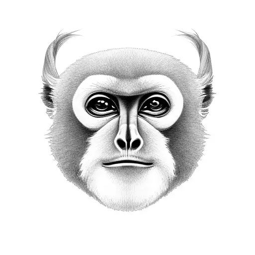 gibbon on tree tattoo design idea