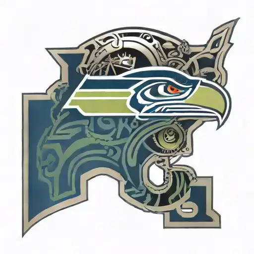 seattle seahawks 12 subtly integrated circuitry forming the shape tattoo design idea