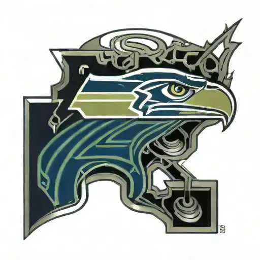 seattle seahawks 12 subtly integrated circuitry forming the shape tattoo design idea