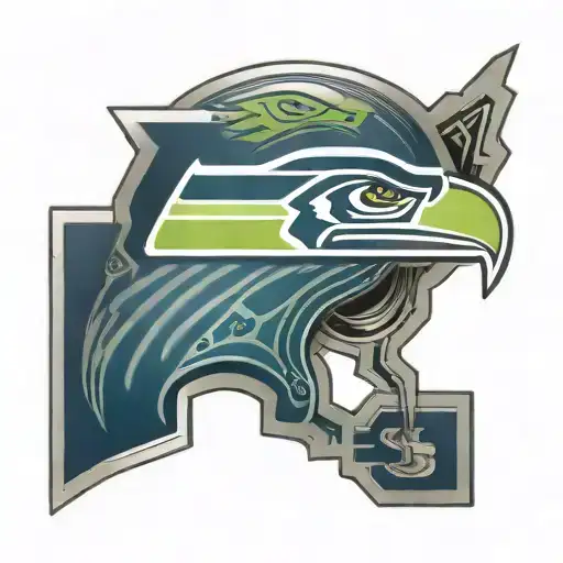 seattle seahawks 12 subtly integrated circuitry forming the shape tattoo design idea