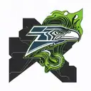 seattle seahawks 12 subtly integrated circuitry forming the shape tattoo design idea
