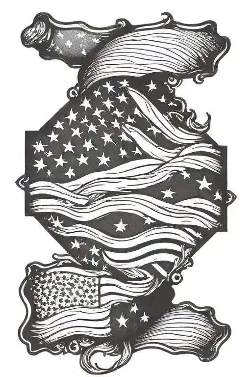 american flag sleeve tattoo design idea