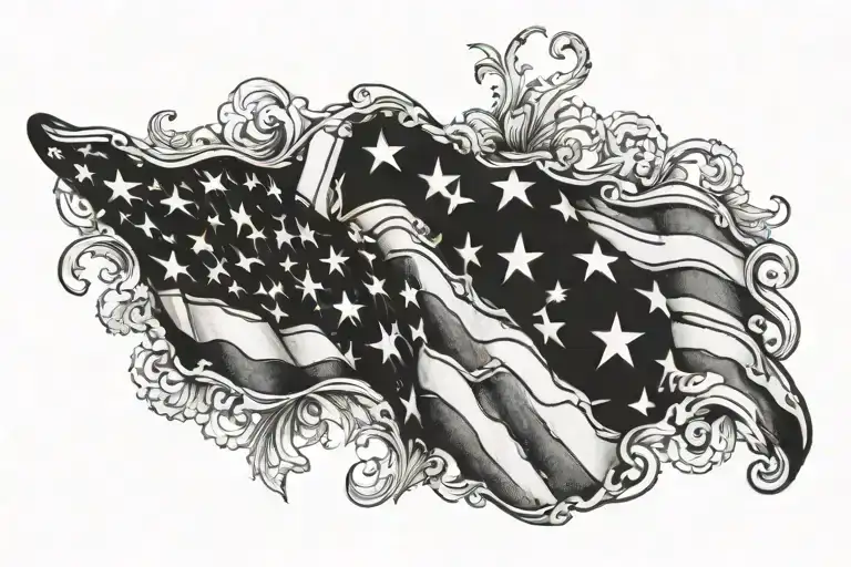 american flag sleeve tattoo design idea