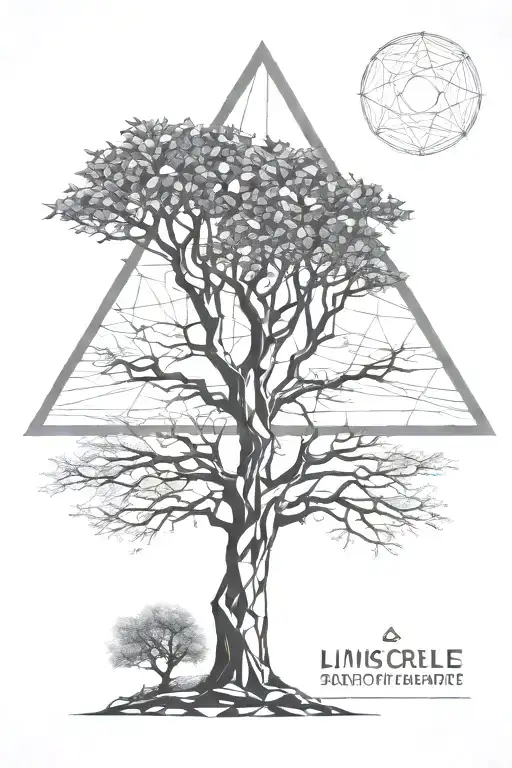 tree with triangle base  tattoo design idea