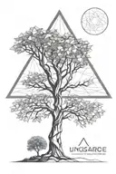 tree with triangle base  tattoo design idea