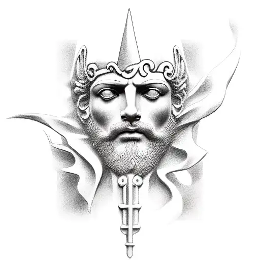 Software developer partying with Greek gods tattoo design idea