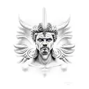 Software developer partying with Greek gods tattoo design idea