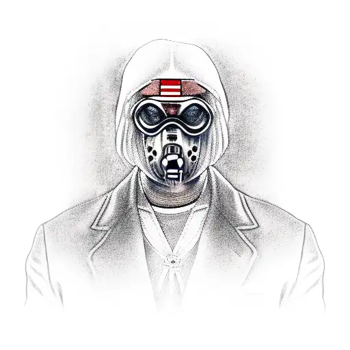 guy with nun mask and ar15 from the movie town, tommy vercetti from gta Vice city, bullets and money  tattoo design idea