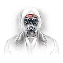 guy with nun mask and ar15 from the movie town, tommy vercetti from gta Vice city, bullets and money  tattoo design idea