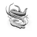 serpiente rodeando una rosa tattoo design idea