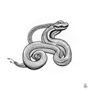 serpiente rodeando una rosa tattoo design idea