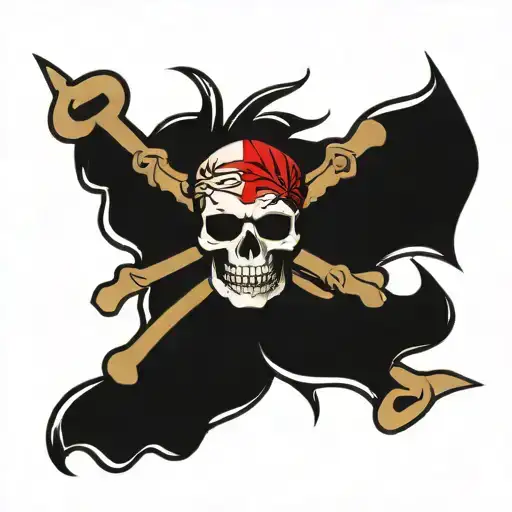 tribal skull and crossbones design inspired tattoo design idea