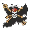 tribal skull and crossbones design inspired tattoo design idea