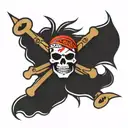 tribal skull and crossbones design inspired tattoo design idea