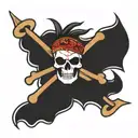 tribal skull and crossbones design inspired tattoo design idea