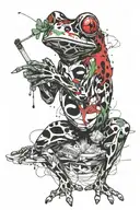 frog smoking tattoo design idea