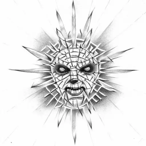 Hellraiser pinhead smiling  tattoo design idea