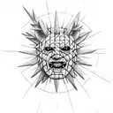 Hellraiser pinhead smiling  tattoo design idea