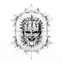 Hellraiser pinhead smiling  tattoo design idea