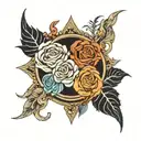 air earth fire water Gemini working out women party music tattoo design idea