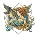 air earth fire water Gemini working out women party music tattoo design idea