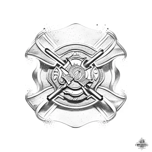 firefighter army flag tattoo design idea