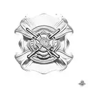 firefighter army flag tattoo design idea