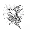 Lightning Bolts with small doves and clouds tattoo design idea