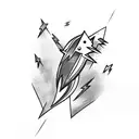 Lightning Bolts with small doves and clouds tattoo design idea