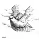 lightning with clouds and doves tattoo design idea
