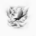 lightning with clouds and doves tattoo design idea